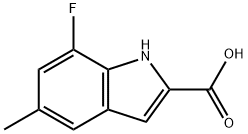 1H-Indole-2-carboxylic acid, 7-fluoro-5-methyl-,1388058-34-1,结构式