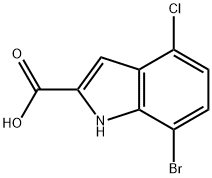 1H-Indole-2-carboxylic acid, 7-bromo-4-chloro- Struktur