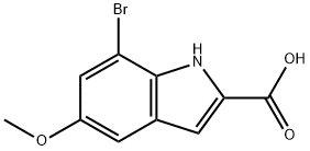 1H-Indole-2-carboxylic acid, 7-bromo-5-methoxy- Struktur