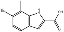 6-溴-7-甲基-1H-吲哚-2-羧酸 结构式