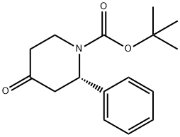 1-Piperidinecarboxylic acid, 4-oxo-2-phenyl-, 1,1-dimethylethyl ester, (2S)- Structure