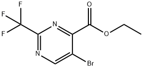 4-Pyrimidinecarboxylic acid, 5-bromo-2-(trifluoromethyl)-, ethyl ester,1393554-57-8,结构式