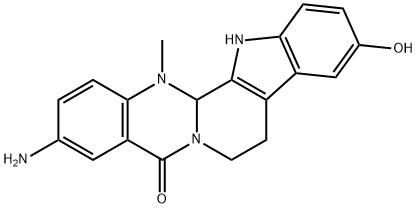 Indolo[2',3':3,4]pyrido[2,1-b]quinazolin-5(7H)-one, 3-amino-8,13,13b,14-tetrahydro-10-hydroxy-14-methyl- Structure
