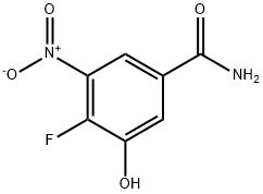 Benzamide, 4-fluoro-3-hydroxy-5-nitro- 化学構造式
