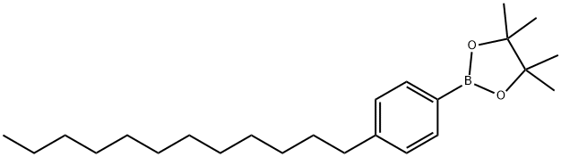 2-(4-十二烷基苯基)-4,4,5,5-四甲基-1,3,2-二氧杂硼杂环戊烷, 1398398-12-3, 结构式