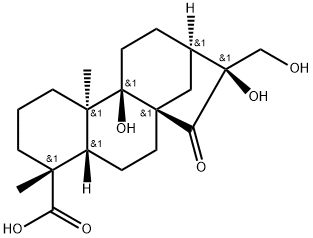 (4ALPHA,16ALPHA)-9,16,17-三羟基-15-氧代贝壳杉烷-18-酸 结构式