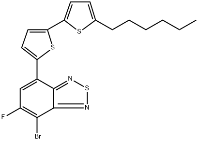 4-溴-5-氟-7-(5'-己基-[2,2'-联噻吩]-5-基)苯并[C][1,2,5]噻二唑,1402460-83-6,结构式