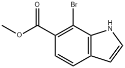 1H-Indole-6-carboxylic acid, 7-bromo-, methyl ester Struktur