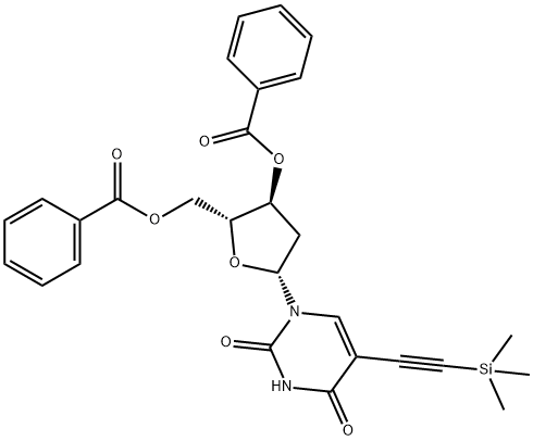 2'-Deoxy-5-[(triMethylsilyl)ethynyl]uridine 3',5'-Dibenzoate Structure