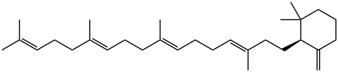 Cyclohexane, 1,1-dimethyl-3-methylene-2-[(3E,7E,11E)-3,8,12,16-tetramethyl-3,7,11,15-heptadecatetraenyl]-, (2S)- (9CI) Struktur