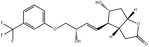 2H-Cyclopenta[b]furan-2-one, hexahydro-5-hydroxy-4-[(1E,3S)-3-hydroxy-4-[3-(trifluoromethyl)phenoxy]-1-buten-1-yl]-, (3aR,4R,5R,6aS)-,1415385-39-5,结构式