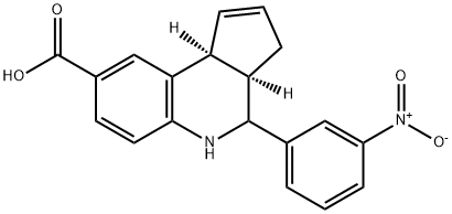 3H-Cyclopenta[c]quinoline-8-carboxylic acid, 3a,4,5,9b-tetrahydro-4-(3-nitrophenyl)-, (3aR,9bS)- Structure