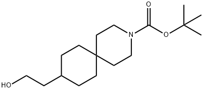 3-Azaspiro[5.5]undecane-3-carboxylic acid, 9-(2-hydroxyethyl)-, 1,1-dimethylethyl ester Struktur