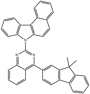 7H-Benzo[c]carbazole, 7-[4-(9,9-dimethyl-9H-fluoren-2-yl)-2-quinazolinyl]- Structure