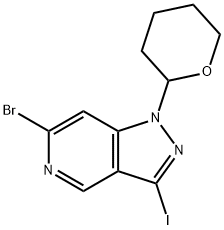 6-bromo-3-iodo-1-(oxan-2-yl)pyrazolo[4,3-c]pyridine Structure