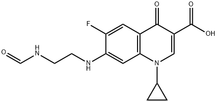 1-环丙基-6-氟-7-[[2-(甲氨基)乙基]氨基]-1,4-二氢-4-氧代-3-喹啉羧酸, 141673-55-4, 结构式