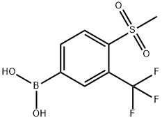 4-甲磺酰基-3-(三氟甲基)苯基]硼酸 结构式