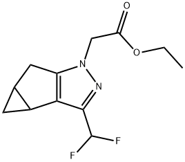 1H-环丙基[3,4]环戊二烯并[1,2-C]吡唑-1-乙酸,3-(二氟甲基)-3B,4,4A,5-四氢-乙酯,1417982-52-5,结构式