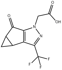 2-(5-氧代-3-(三氟甲基)-3B,4,4A,5-四氢-1H-环丙烷[3,4]环戊[1,2-C]吡唑-1-基)乙酸 结构式