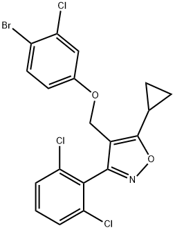 4-((4-Bromo-3-chlorophenoxy)methyl)-5-cyclopropyl-3-(2,6-dichlorophenyl)-isoxazole Structure