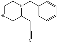 2-Piperazineacetonitrile, 1-(phenylmethyl)- Struktur