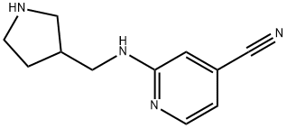 4-Pyridinecarbonitrile, 2-[(3-pyrrolidinylmethyl)amino]-,1421105-01-2,结构式