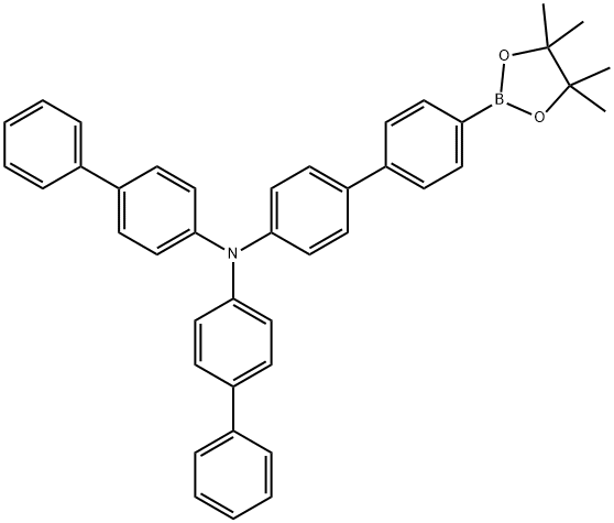 [1,1'-Biphenyl]-4-amine, N,N-bis([1,1'-biphenyl]-4-yl)-4'-(4,4,5,5-tetramethyl-1,3,2-dioxaborolan-2-yl)- 化学構造式