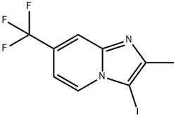 Imidazo[1,2-a]pyridine, 3-iodo-2-methyl-7-(trifluoromethyl)- 化学構造式