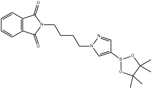 2-(4-(4-(4,4,5,5-四甲基-1,3,2-二氧杂硼烷-2-基)-1H-吡唑-1-基)丁基)异吲哚啉-1,3-二酮 结构式