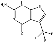 2-Amino-5-(trifluoromethyl)thieno[2,3-d]pyrimidin-4(1H)-one Struktur