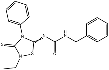 142427-50-7 (3Z)-1-benzyl-3-(2-ethyl-4-phenyl-3-sulfanylidene-1,2,4-thiadiazolidin-5-ylidene)urea