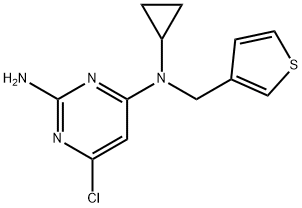 N′-シクロプロピル-N′-(3-チエニルメチル)-6-クロロピリミジン-2,4-ジアミン 化学構造式