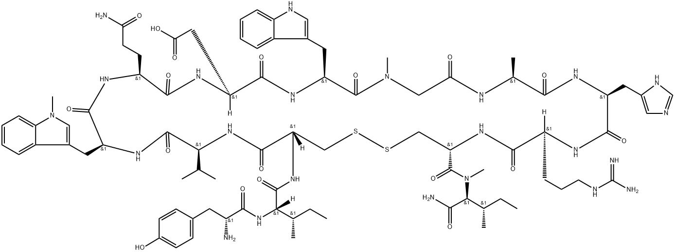 Compstatin analog peptide CP40, 1427001-89-5, 结构式