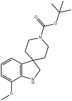 7-甲氧基螺[二氢吲哚-3,4'-哌啶]-1'-甲酸叔丁酯 结构式