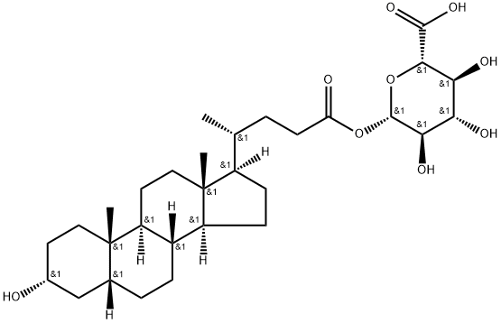 Lithocholic Acid 24-Ac-O-β-D-Glucuronide, 142780-61-8, 结构式