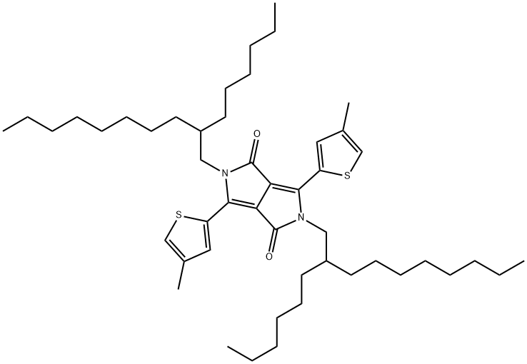 2,5-双(2-己基癸基)-3,6-双(4-甲基噻吩-2-基)吡咯并[3,4-C]吡咯-1,4(2H,5H)-二酮, 1429119-68-5, 结构式