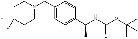 (S)-tert-butyl (1-(4-((4,4-difluoropiperidin-1-yl)methyl)phenyl)ethyl)carbamate Structure