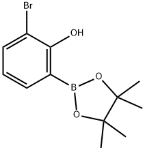 Phenol, 2-bromo-6-(4,4,5,5-tetramethyl-1,3,2-dioxaborolan-2-yl)- Structure