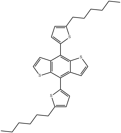 IN1763, 4,8-Bis(5-hexylthiophen-2-yl)benzo[1,2-b:4,5-b']dithiophene Structure