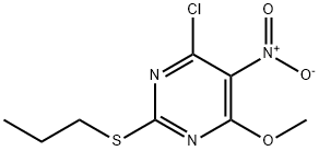 Pyrimidine, 4-chloro-6-methoxy-5-nitro-2-(propylthio)- Structure