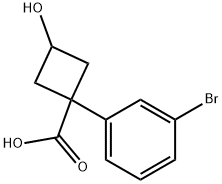 1-(3-溴苯基)-3-羟基环丁烷-1-羧酸 结构式