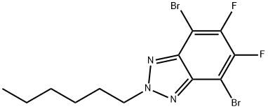 4,7-二溴-5,6-二氟-2-己基-2H-苯并[D][1,2,3]-三氮唑,1438278-03-5,结构式