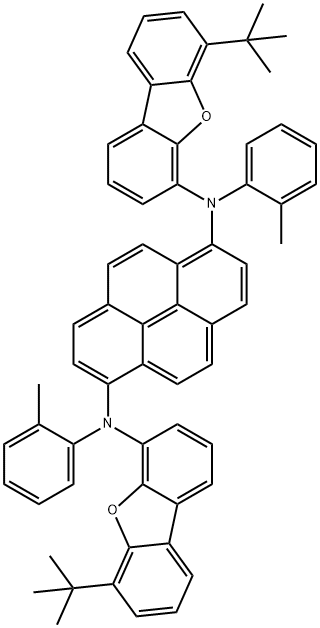 1,6-Pyrenediamine,?N1,N6-bis[6-(1,1-dimethylethyl)-4-dibenzofuranyl]-N1,N6-bis(2-methylphenyl)- Structure