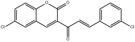 6-Chloro-3-[(2E)-3-(3-chlorophenyl)-1-oxo-2-propen-1-yl]-2H-1-benzopyran-2-one,1442422-80-1,结构式