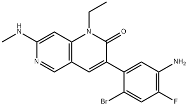 1,6-Naphthyridin-2(1H)-one, 3-(5-amino-2-bromo-4-fluorophenyl)-1-ethyl-7-(methylamino)-