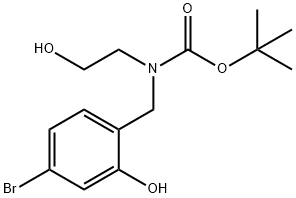 Carbamic acid, N-[(4-bromo-2-hydroxyphenyl)methyl]-N-(2-hydroxyethyl)-, 1,1-dimethylethyl ester Structure