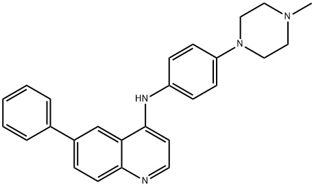4-Quinolinamine, N-[4-(4-methyl-1-piperazinyl)phenyl]-6-phenyl-,144653-43-0,结构式