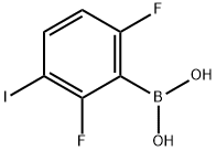 2,6-二氟-3-碘苯基硼酸, 1447827-58-8, 结构式