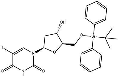 2'-Deoxy-5'-O-[(1,1-dimethylethyl)diphenylsilyl]-5-iodo-uridine Structure