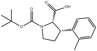 1,2-Pyrrolidinedicarboxylic acid, 3-(2-methylphenyl)-, 1-(1,1-dimethylethyl) ester, (2S,3S)- Structure
